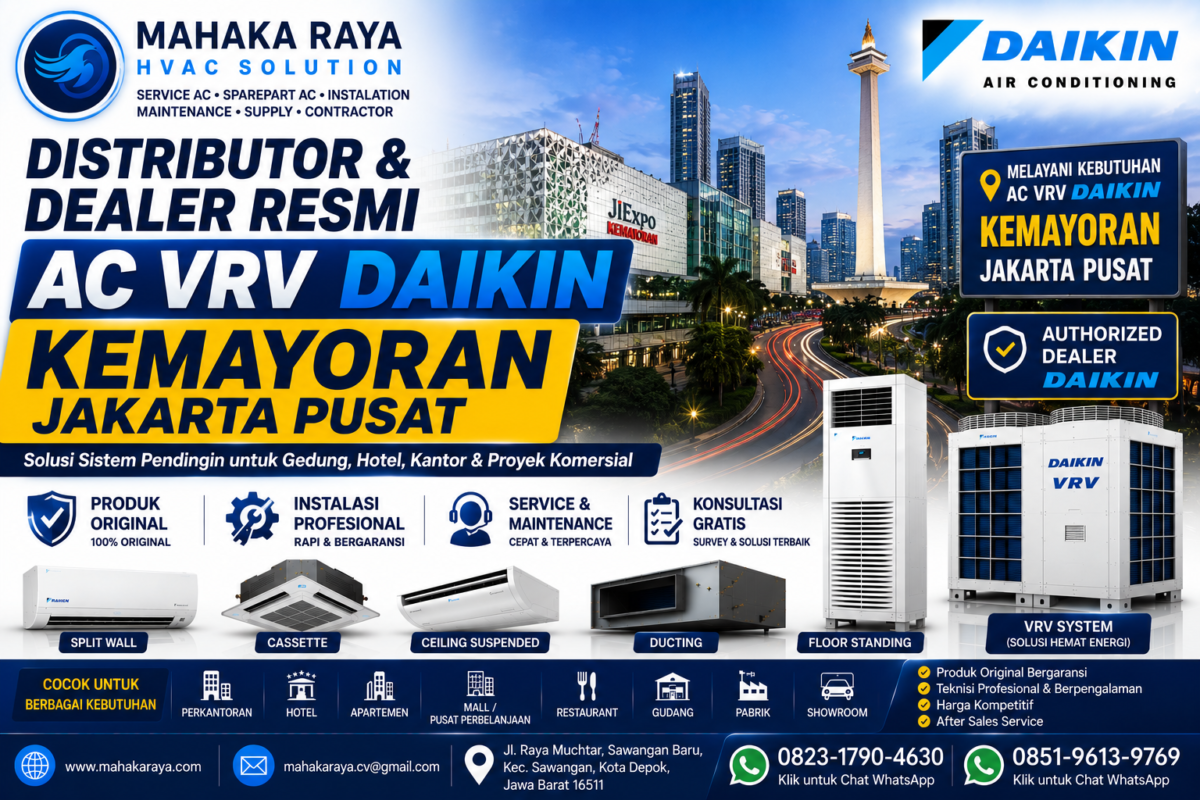 Distributor dan Dealer Resmi AC VRV DAIKIN Kemayoran Jakarta